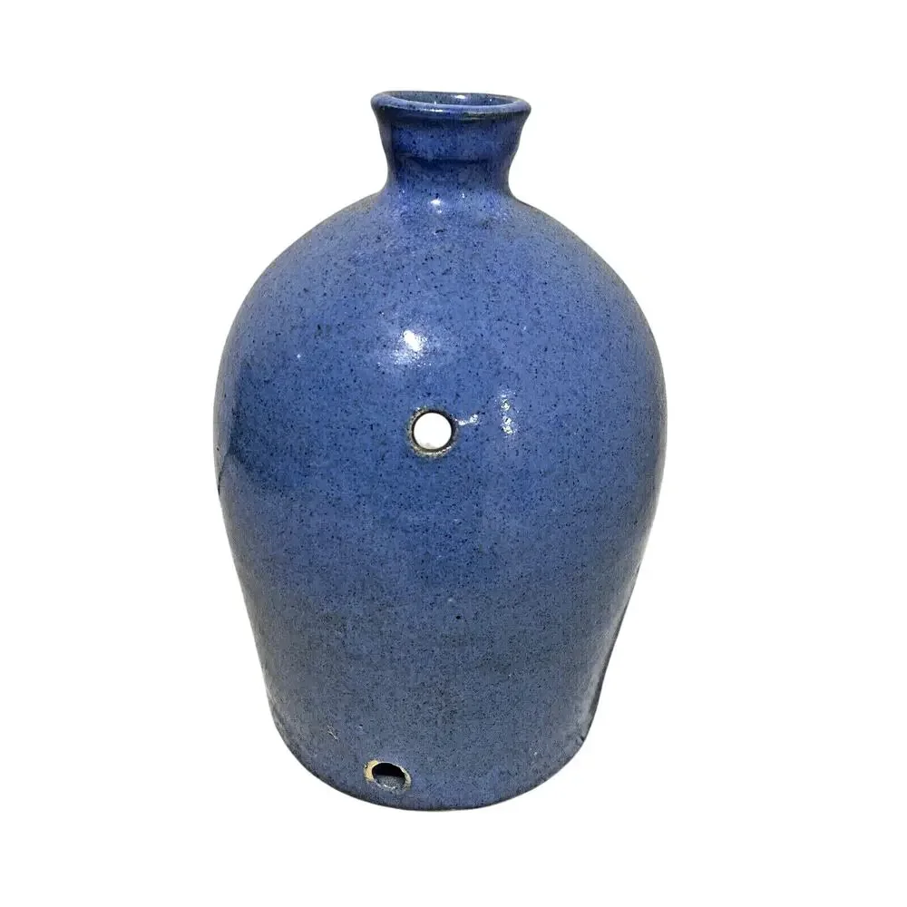 Studio Pottery Candle Holder Wall Sconce Primitive Farmhouse Blue Cottage Decor